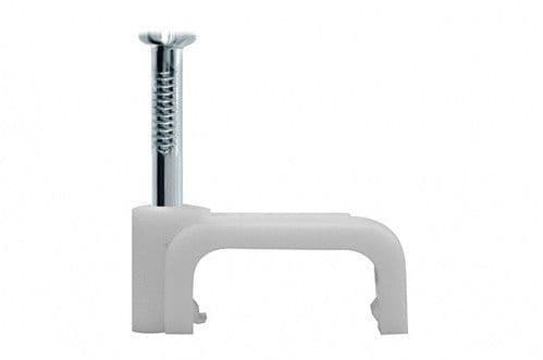 APRO Кабельна клiпса плоска 5х5 мм біла (пач. 100 шт.)