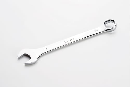 Ключ ріжково-накидний полірований CrV 26мм СИЛА