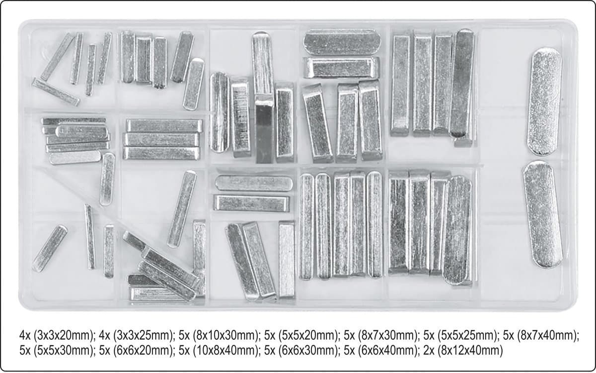 Клини до пасових роликів YATO різних розмірів, 60 шт [24]