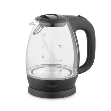 METEC Електрочайник EK-03GB 1.7л, 1850-2200Вт, корпус скло, чорний