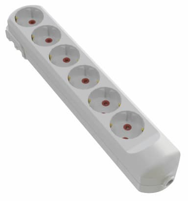 Колодка мережева VIROK: з 6 гніздами із заземленням