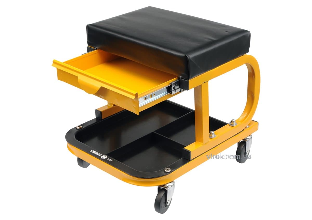 Табурет на колесах VOREL з шуфлядою і полкою для інструментів [4]