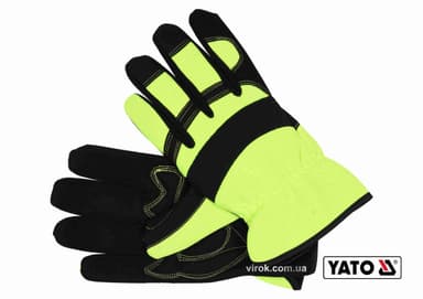 Рукавиці робочі на резинці YATO : штучна шкіра + синтетична тканина, розмір 10(DW)