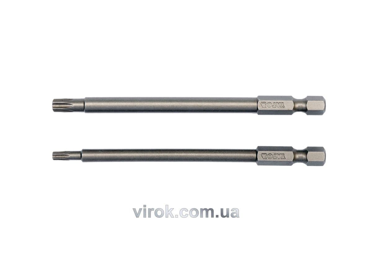 Набір насадок викруткових YATO : "TORX SECURITY" T15/T27, квадрат 1/4", L=100мм. 2 шт. [25/100]