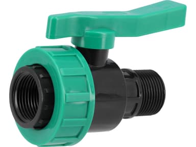 Кран кульовий до водяних пластикових труб Ø= 1" Х 1" F/M-різьб FLO з поліпроп, для тиску 16Bar