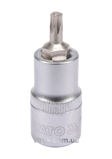 Головка торцева YATO квадрат 1/2 "TORX" Т27, L= 55 мм [40/240]