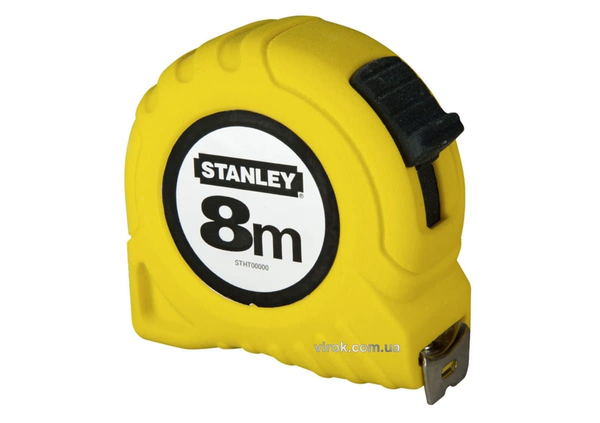 Рулетка STANLEY : 8 м х 25 мм. пластмасовий корпус