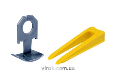 Кліпси і клини для викладання керамічної плитки VOREL : 1.5 mm, t≤ 14 мм. 50+50 (Шт/Уп.) [15]