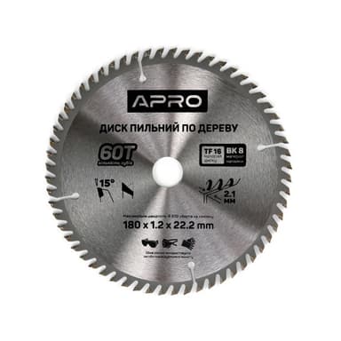 Диск пильний по дереву 180х22,2(20)х60Т APRO