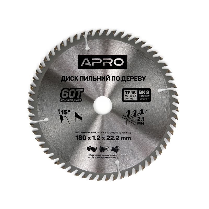 Диск пильний по дереву 180х22,2(20)х60Т APRO