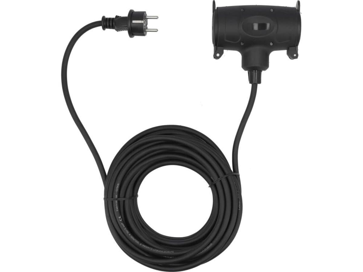 Кабель-подовжувач для будів. робіт мереж 230В YATO, 2 гнізда l= 10м. струм- 16А, 3-жильний S=1,5 мм²