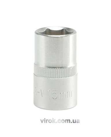 Головка торцева 6-гранна YATO : квадрат 1/2", М= 15 мм, L= 38 мм [12/120/240]