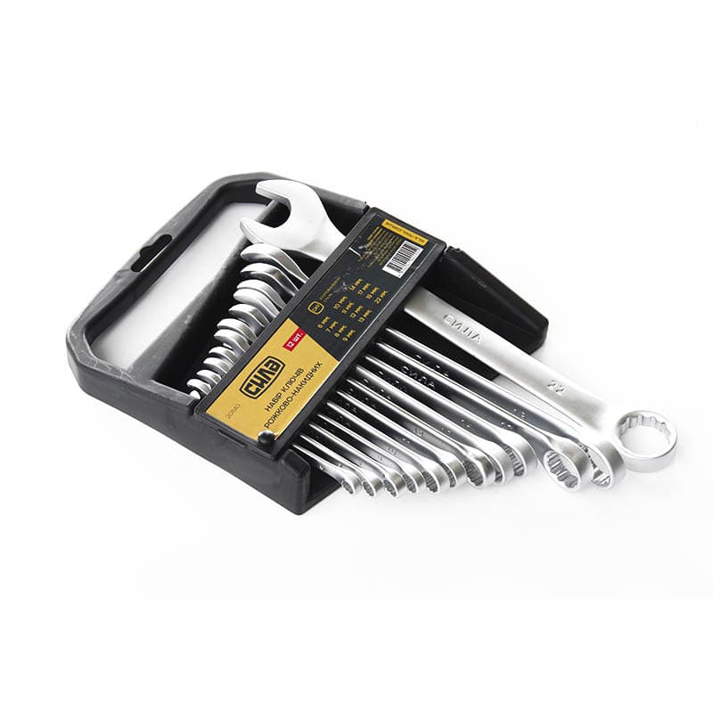 СИЛА Набір ключів ріжково-накидних CrV 12 шт. (6,7,8,9,10,11,12,13,14,17,19,22 мм)