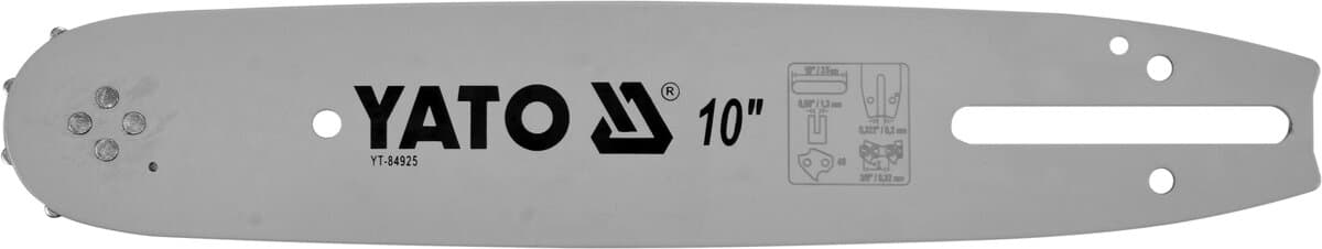 Шина для пили YATO l= 10"/ 25 см (40 ланок) 3/8" (9,52 мм).Т-0,05" (1,3 мм) YT-84948, YT-84960 [20]