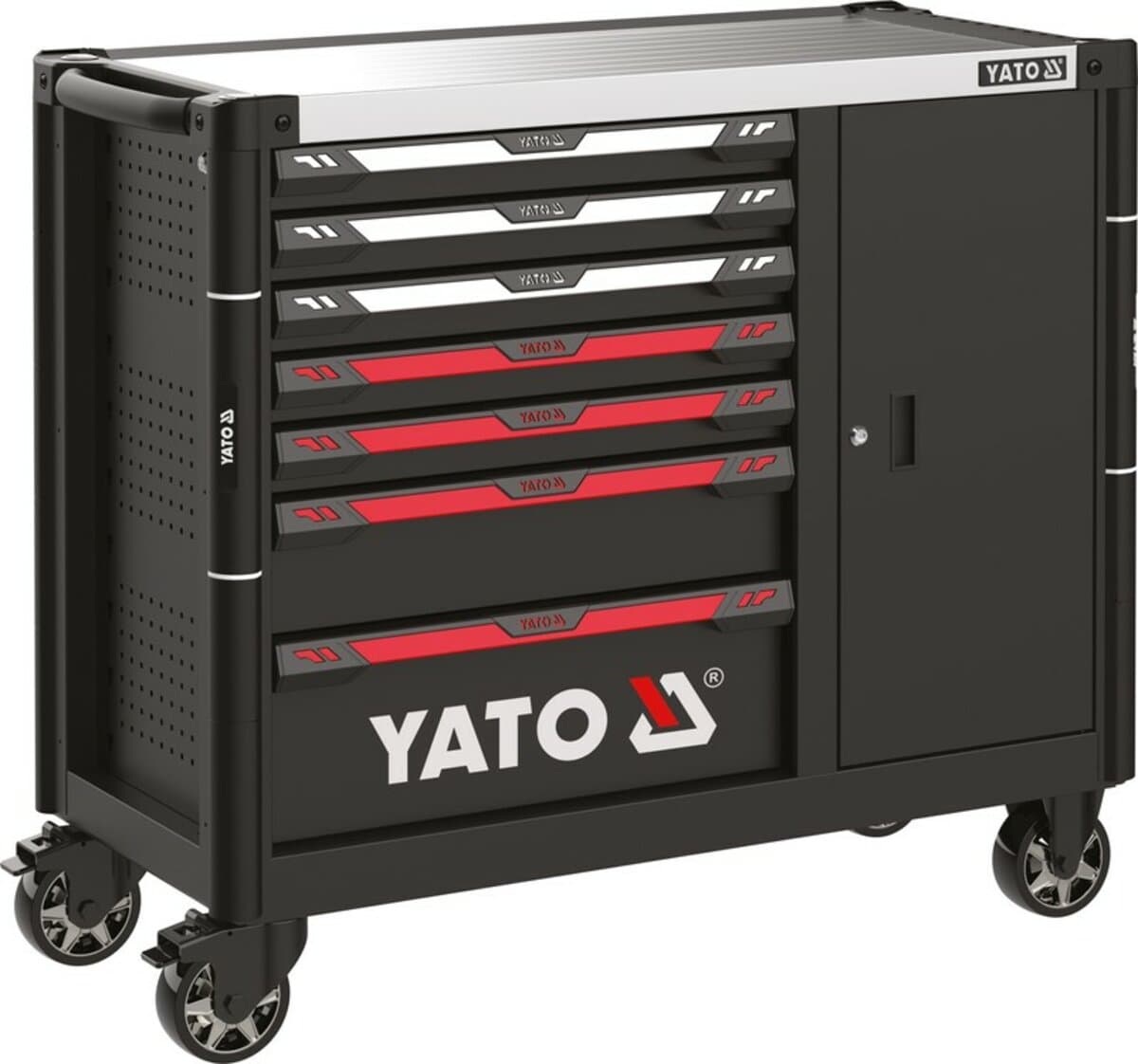 Шафа-візок для інструментів YATO з 7 шуфлядами і додатк. скринькою, 1100х 990х 480 мм [1]