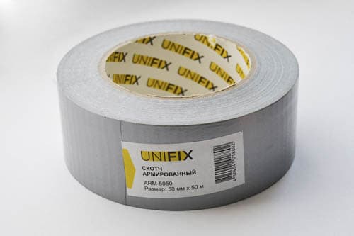 Стрічка клейка армована сіра 50мм*50м UNIFIX