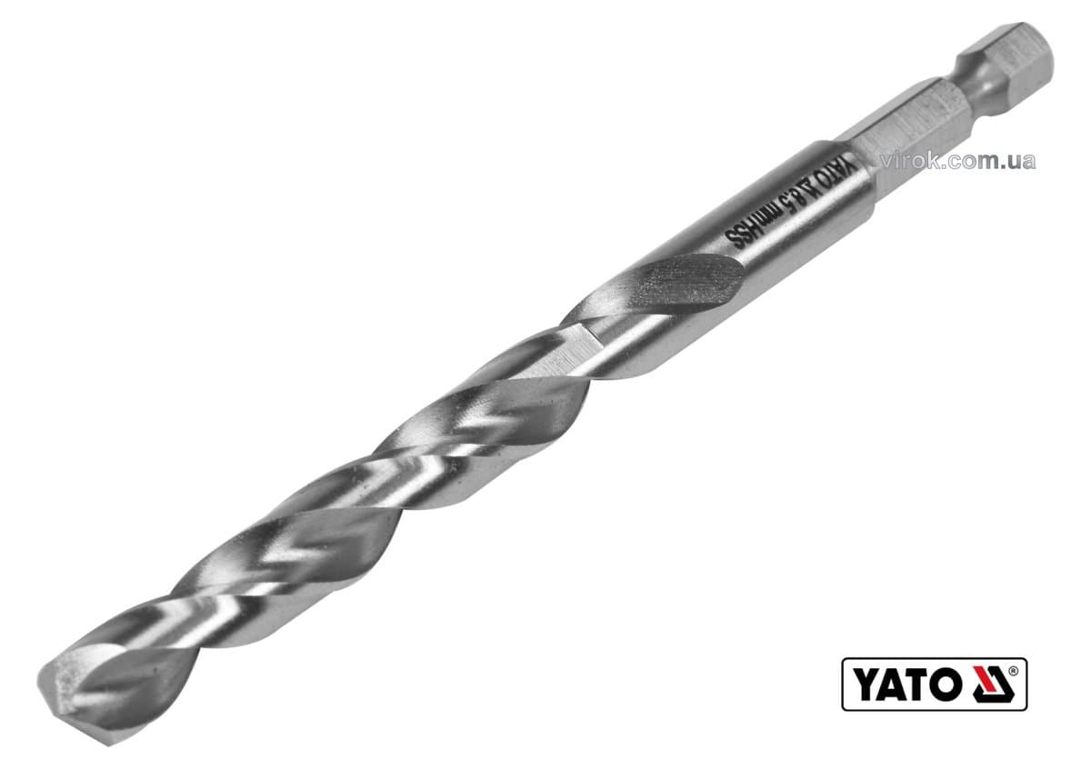 Свердло по металу YATO: HSS6542, Ø=8.5мм, HEX-1/4",l=117/75мм,для нержав.,конструкт.,легов.сталі(DW)
