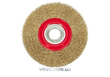 Щітка - крацовка для точильного станка VOREL латунна. сталь Ø-125мм [12/72]