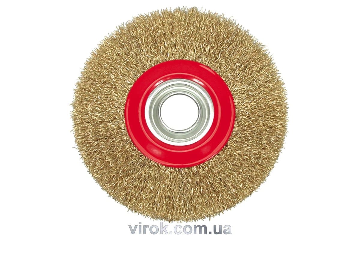 Щітка - крацовка для точильного станка VOREL латунна. сталь Ø-125мм [12/72]