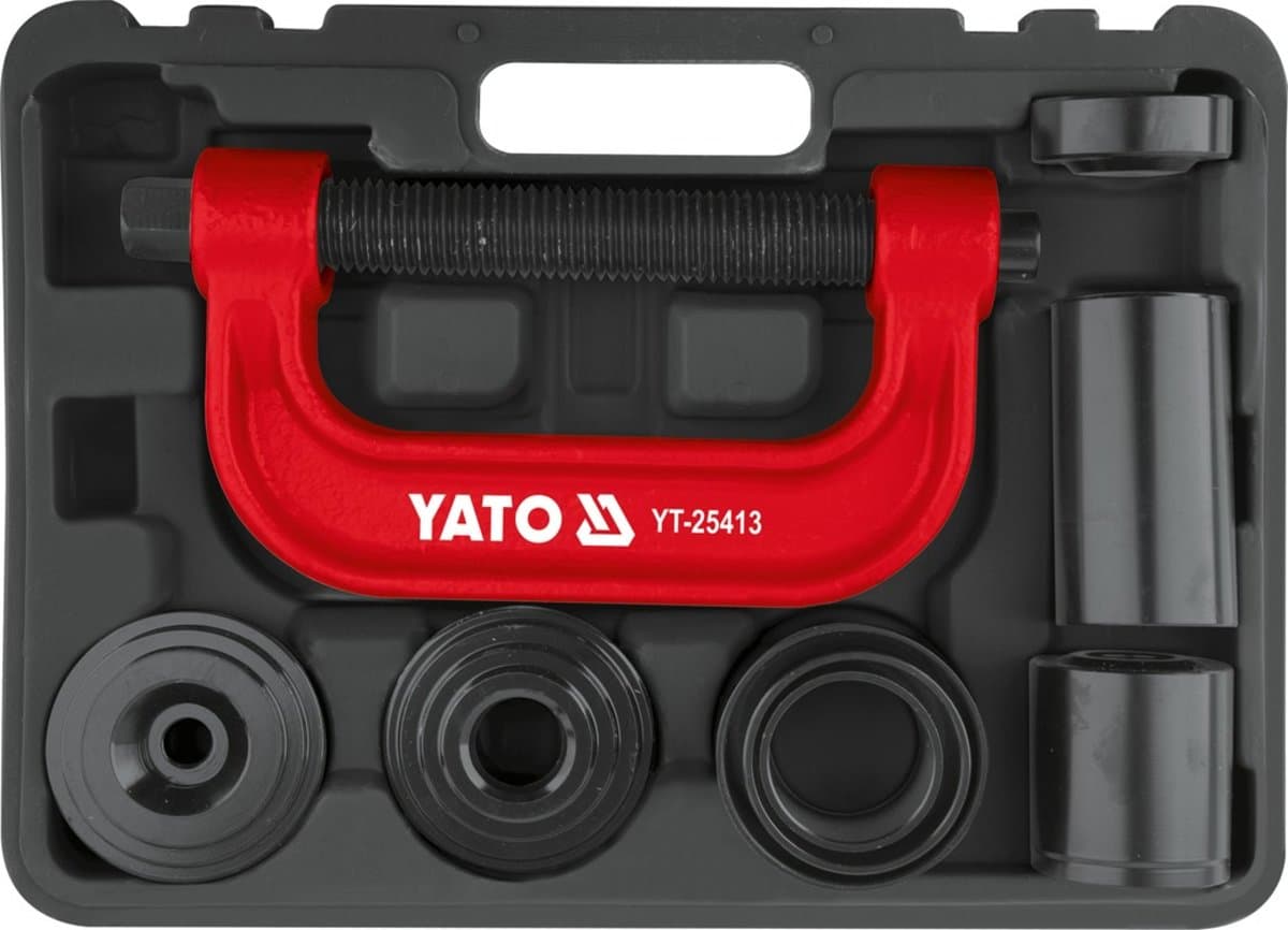 Прес різьбовий для штифтів і втулок YATO з направляючою Ø= 22 мм l= 130 мм, компл. 9 елем. [1]