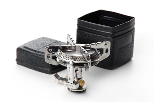 Портативний газовий пальник для кемпінгу Конфорка розкладний з п'єзопідпалювачем 75*75*75мм СИЛА