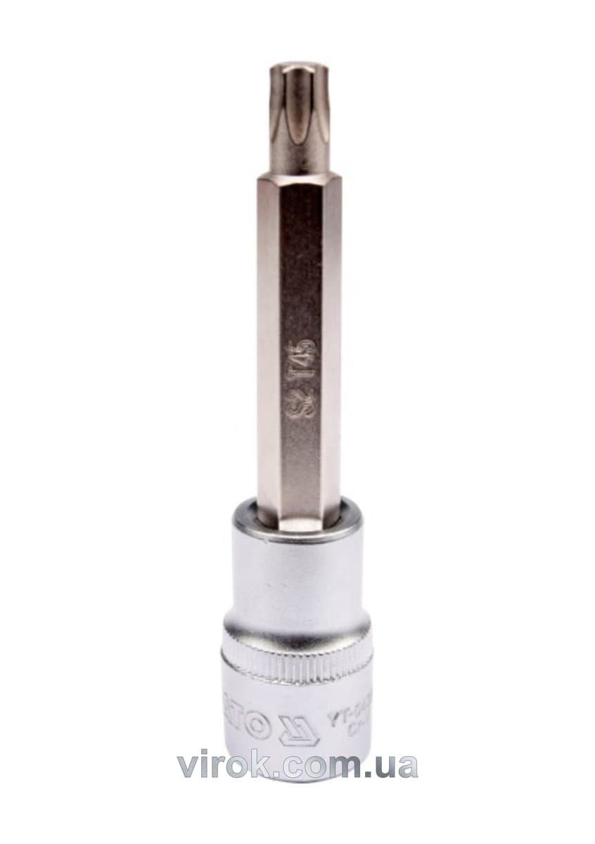 Головка торцева YATO квадрат 1/2 "TORX" подовжена Т45, L= 100 мм [20/120]