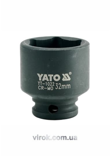 Головка торцева ударна 6-гранна YATO : квадрат 1/2", М= 32 мм, L= 48 мм [20/80]