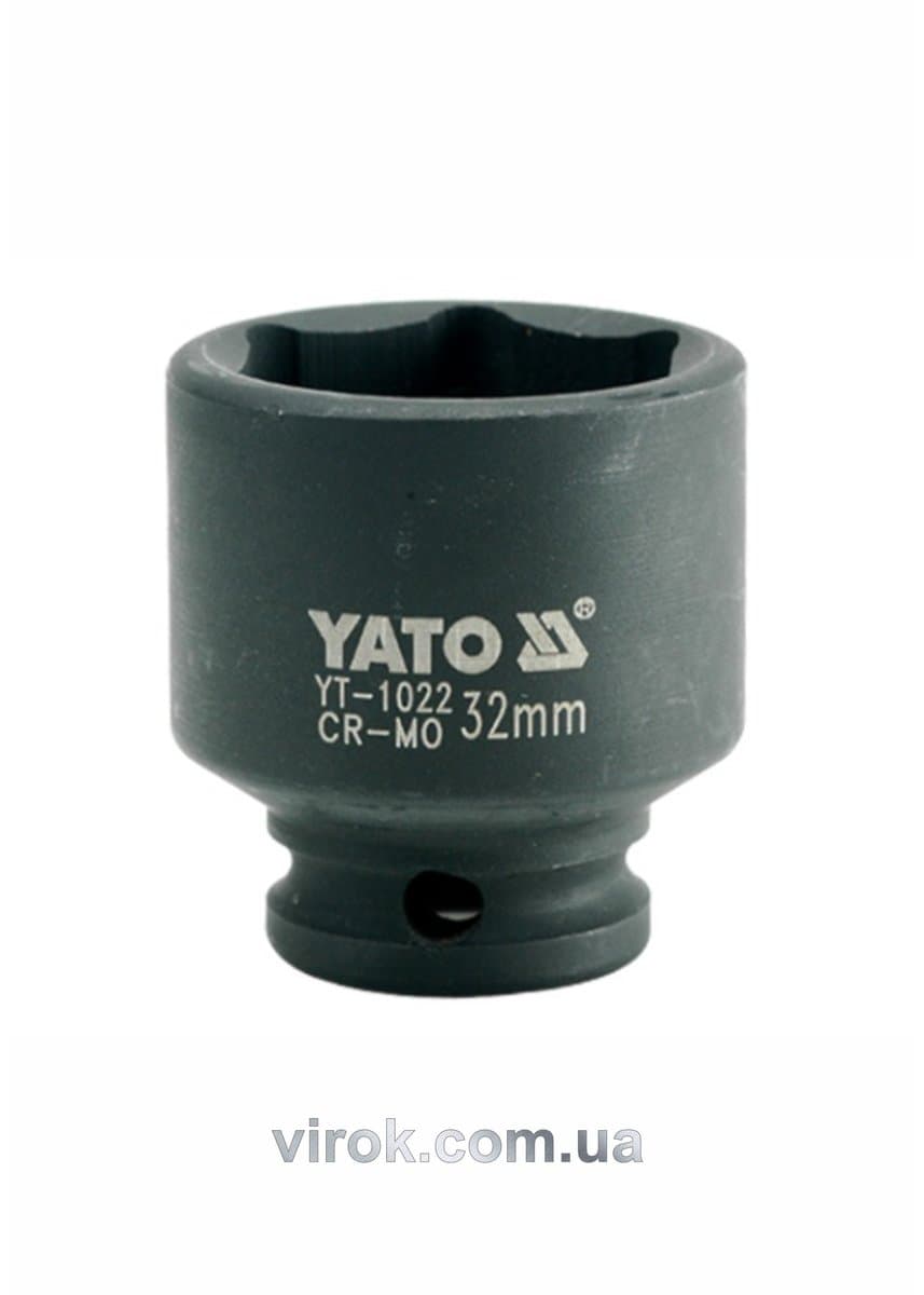 Головка торцева ударна 6-гранна YATO : квадрат 1/2", М= 32 мм, L= 48 мм [20/80]