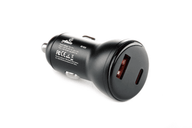 Автомобільний зарядний пристрій USB/Tipe-C (12/24V - 5V 3A) чорний 12 Atelie