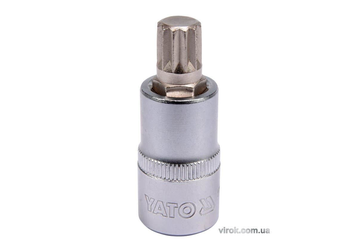 Головка торцева YATO квадрат 1/2 "SPLINE" M12, L= 55 мм [40/160]