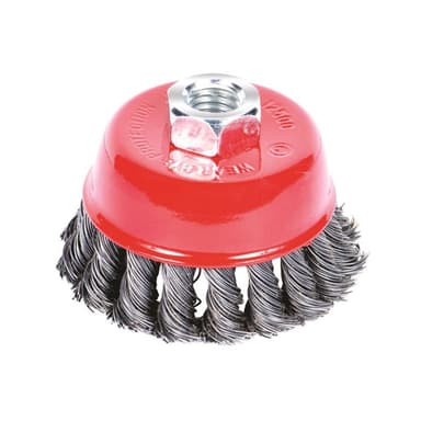 SIGMA Щітка для металу торцева (чашка) Ø 85 мм (плет. дріт, сталь)