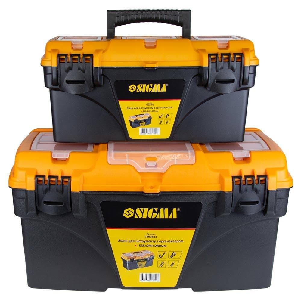 SIGMA Набір ящиків для інструменту 2в1 з органайзером 410×209×195 мм, 535×291×280 мм