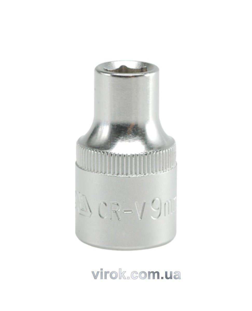 Головка торцева 6-гранна YATO : квадрат 1/2", М= 9 мм, L= 38 мм [12/120/240]