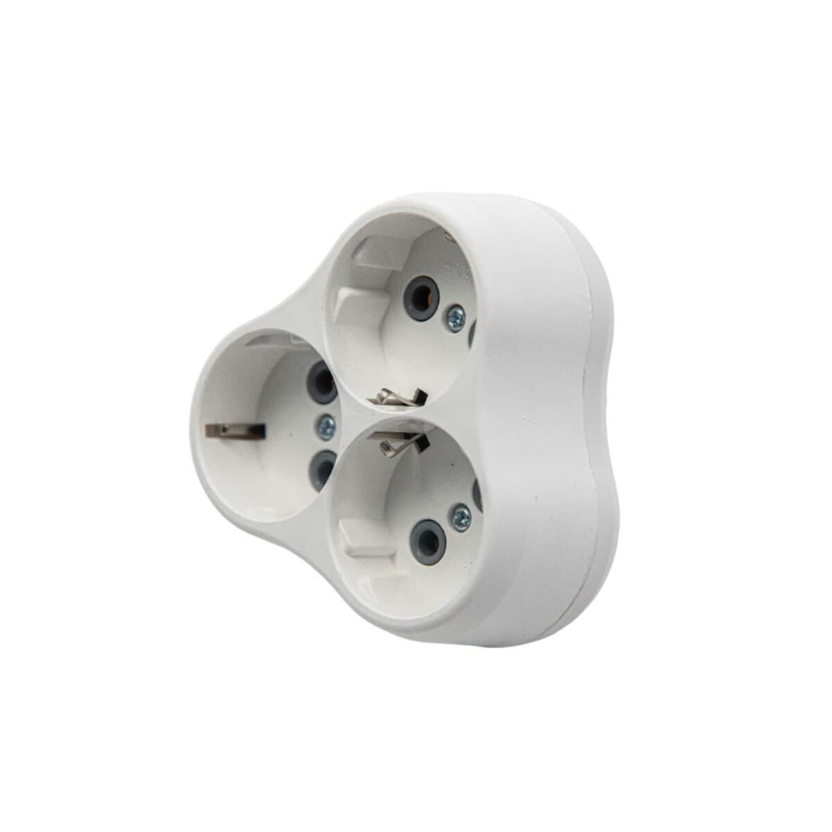 Вилка розгалужувальна електромережева VIROK на 3 гнізда 16А/250V з заземленням