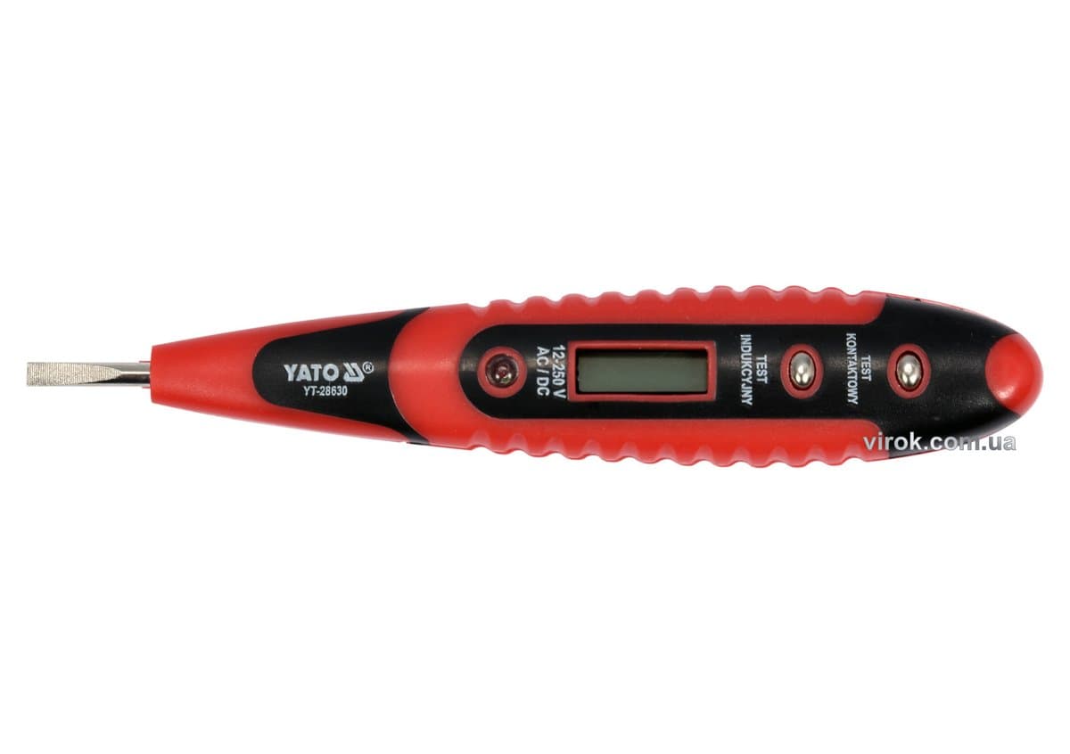Індикатор напруги YATO контрольний LCD цифровий 12-250V [6/120]