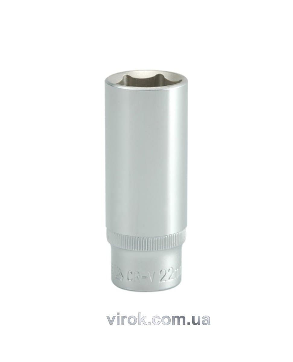 Головка торцева 6-гранна YATO : подовжена, квадрат 1/2", М= 22 мм, L= 76 мм [12/60/120]