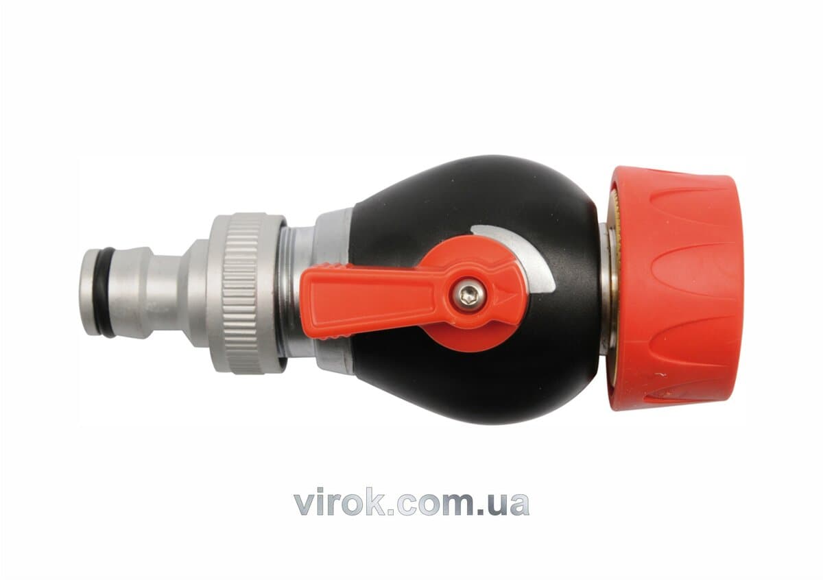 Розподілювач води 1-оканал. YATO з вентилем на шланг d= 1/2" / ABS / алюміній [12/48]