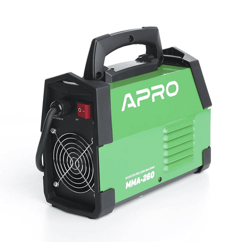 Зварювальний апарат інверторний APRO MMA-140 , ел.4мм, + набір кабелів, кейс