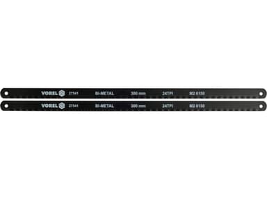 Полотно різальне по металу BI-метал VOREL M2+CrV 6150, 300х12,6х0,65 мм, 24 зуби/1", паков. 2шт [10]