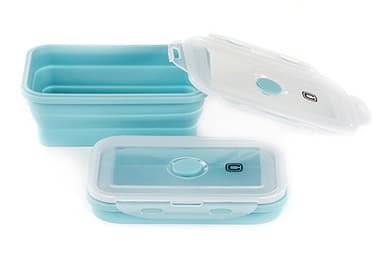 Ланчбокс складаний з кришкою-засувкою блакитний 800мл СИЛА