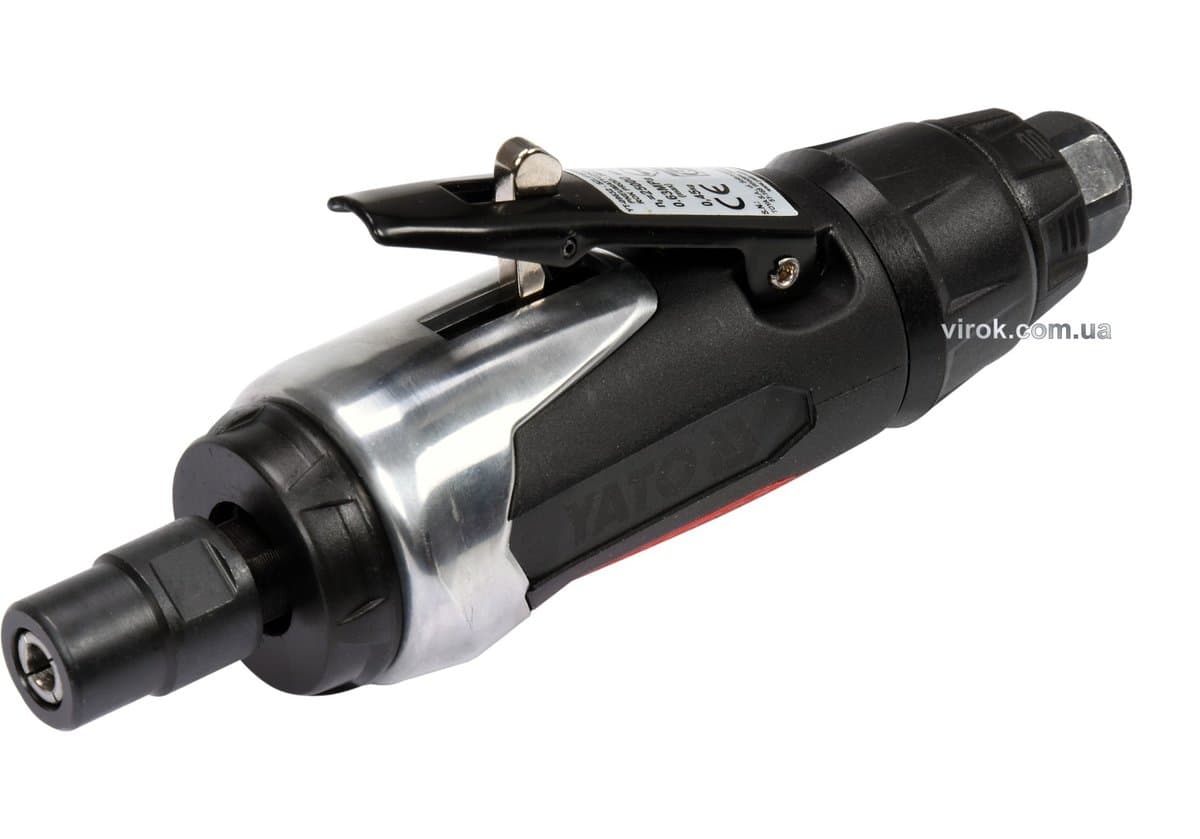 Шліфмашина пневматична, пряма YATO зі сполуч. Ø=1/4", роб. тиск- 6,3Bar, витр. повітря-113 л/хв [20]