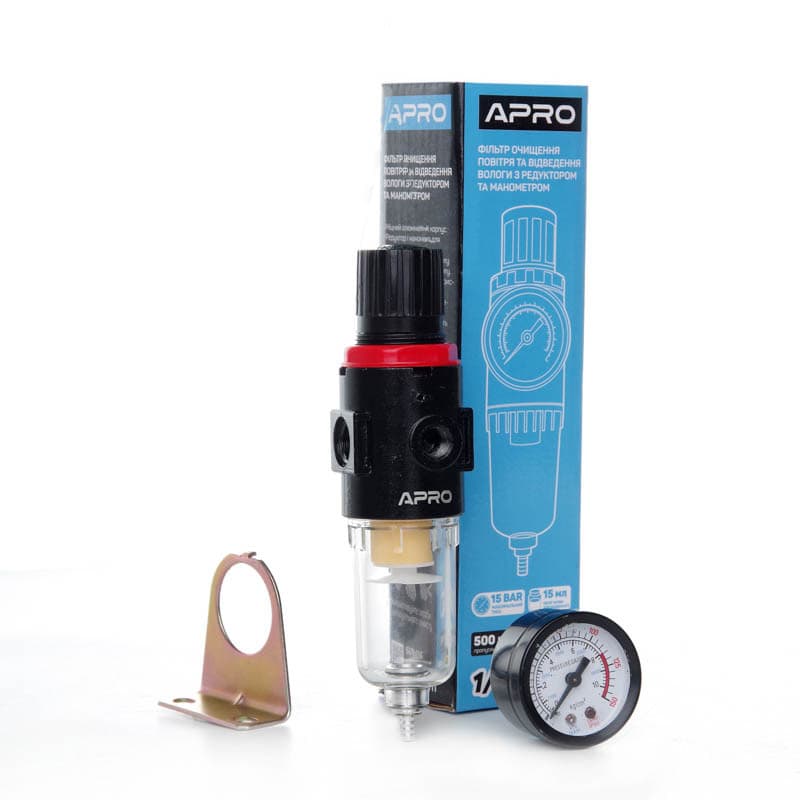 APRO Фільтр-осушувач з редуктором і манометром ¼ 500 л/хв