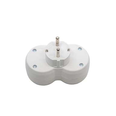 Вилка розгалужувальна електромережева ТМ VIROK на 2 гнізда 16А/250V з заземленням