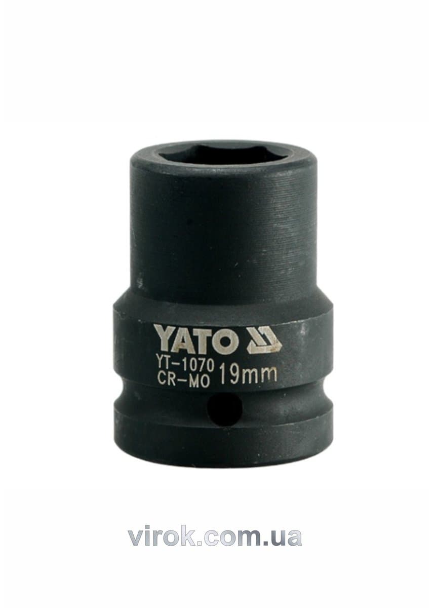 Головка торцева ударна 6-гранна YATO : квадрат 3/4", М= 19 мм, L= 50 мм [16/64]