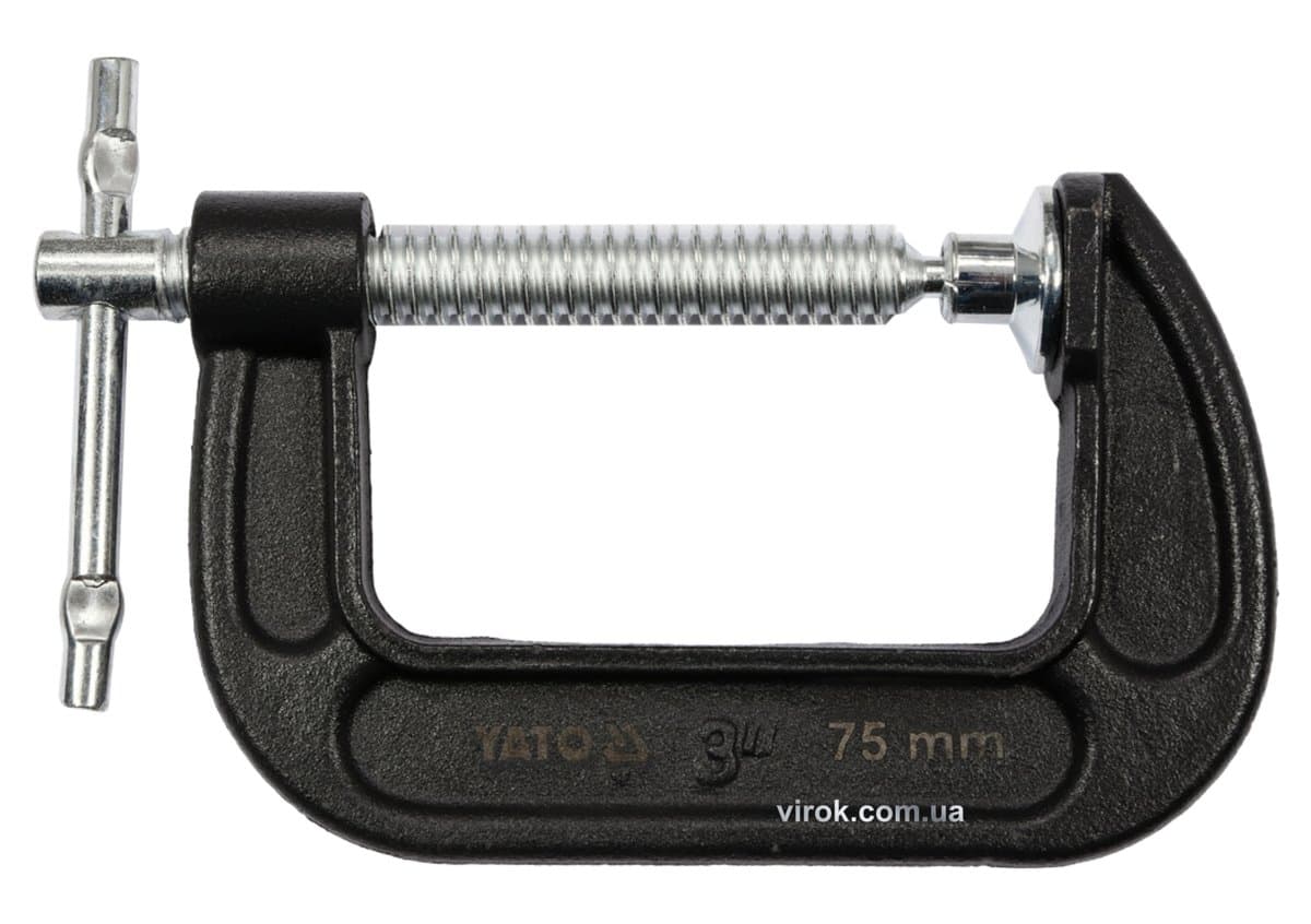 Струбцина з гвинтовим затиском "G" подібна YATO; l= 75 мм (3") [10/30]