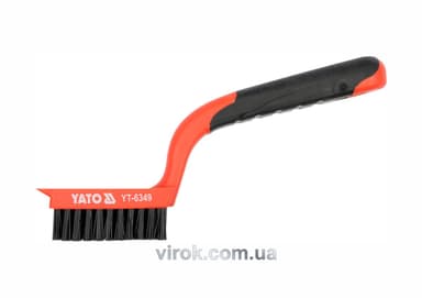 Щітка дротяна нейлонова YATO : 5-рядна, L= 180 мм з пластиковою ручкою [24/120]
