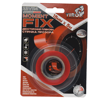 Стрічка 2-стороння плівкова VIROK Moment Fix: 15 мм х 5 м [30]