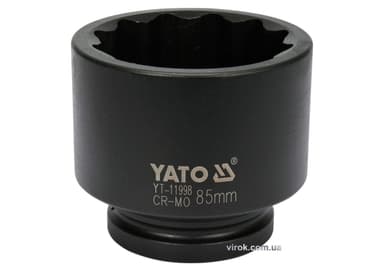 Головка торцева ударна 12-гранна YATO : квадрат 1", М= 85 мм, L= 102 мм [4]