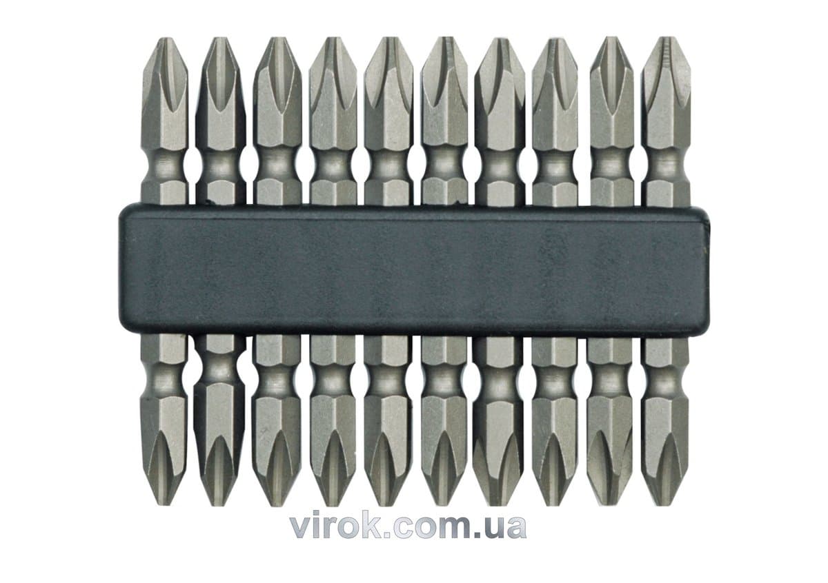 Насадка викруткова двостороння VOREL : PH2 x 60 мм, Cr-V. 10 (Шт/Уп.) [25/100]
