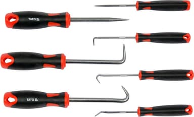 Гачки з наконечниками різної форми YATO і шило, компл. 7 шт [6/24/192]